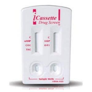 iCassette Drug Screen Test Kit CLIA Waived 5 Panel COC/THC/OPI/AM...