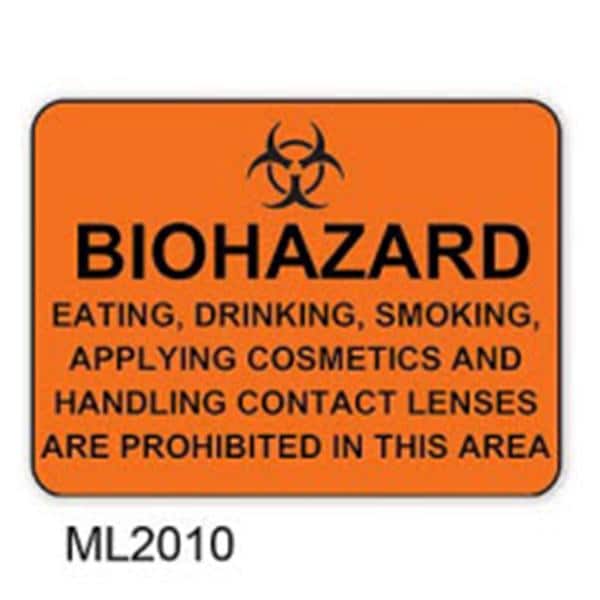 Sign Biohazard Smoking Eat Drink Prohibited Each