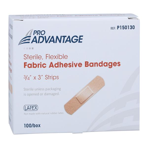 Pro-Advantage Strip Bandage Elastic/Fabric 3/4x3" Tan Non-Sterile 100/Bx