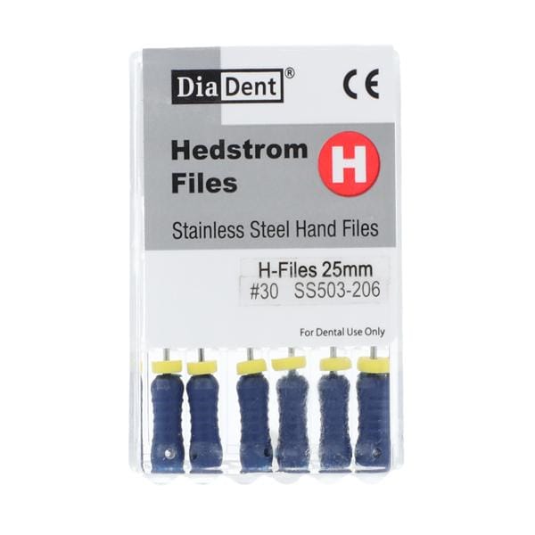 Hand Hedstrom File 25 mm Size 30 Stainless Steel 0.02 6/Pk
