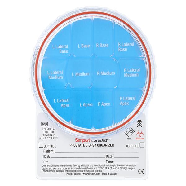 CoreDish Biopsy Container With 12 Compartments O-Ring Cap Blue 10...