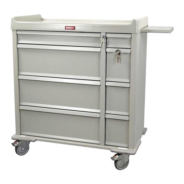 OptimAL Line Medication Cart 45-3/4x43x23-1/2" (4) 5" Rubber Swiv...