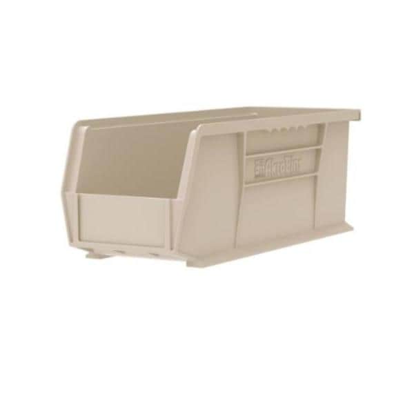 AkroBins Storage Bin Stone Polymer With Label Holder 14-3/4x5-1/2...