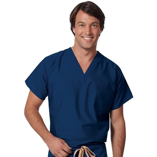 Fashion Blend Scrub Shirt Adult Unisex Navy 55% Cotton / 45% Poly...