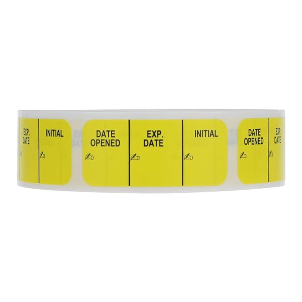 Label Date Opened/Exp.Date/Initial Yellow English 1-1/2x5/8" 1000...