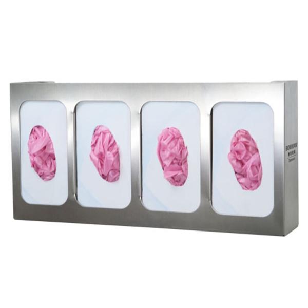 Stainless Steel Glove Box Holder Quad Ea