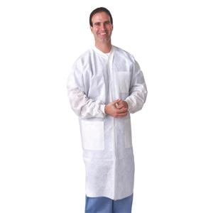 Protective Lab Coat Not AAMI Rated Nonwoven SMS Full Back Knee Le...