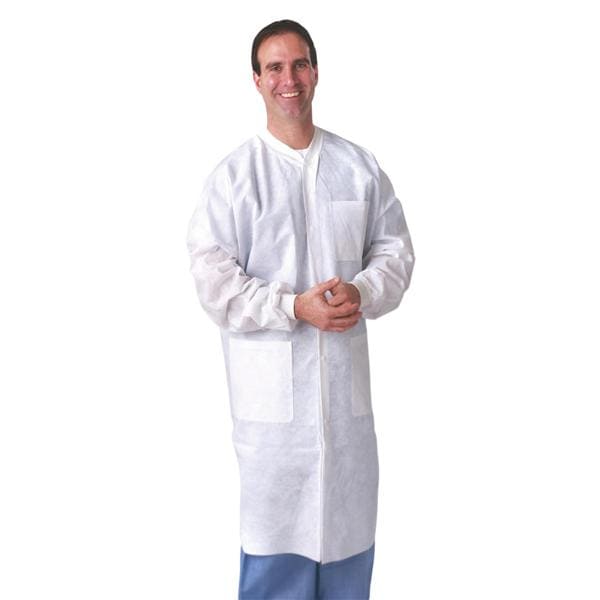 Protective Lab Coat Not AAMI Rated Nonwoven SMS Full Back Knee Le...