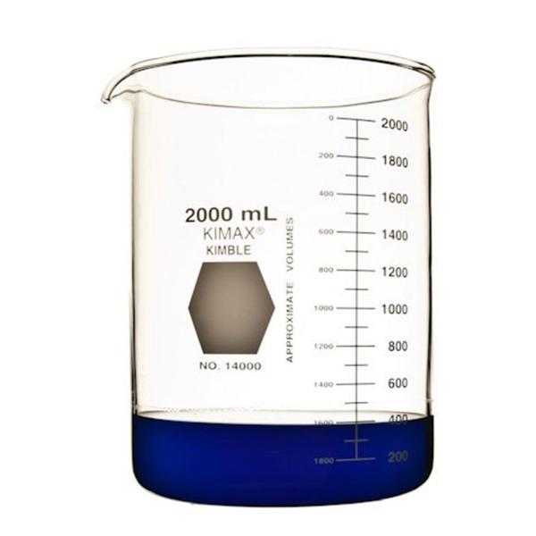 Kimax Griffin Beaker Borosilicate Glass No Closure Clear 2000mL W...