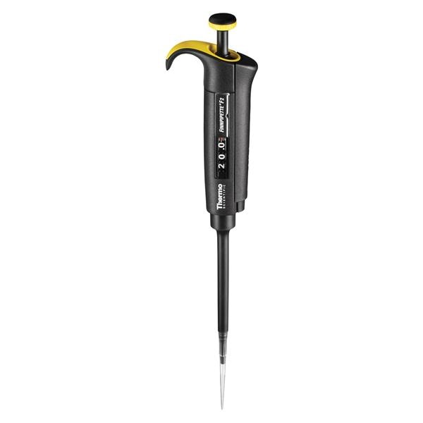 Finnpipette F2 Adjustable Volume Pipette 10-100uL Graduated Yellow Ea