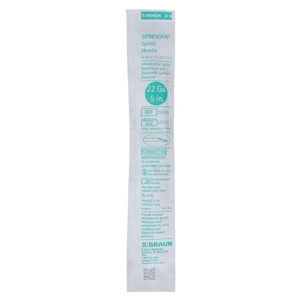 Spinocan Quincke Spinal Needle 22g 5