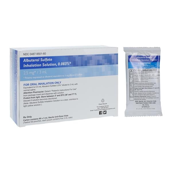 Albuterol Sulfate Inhalation Solution 0.083% PF Bulk Wrapped Vial...