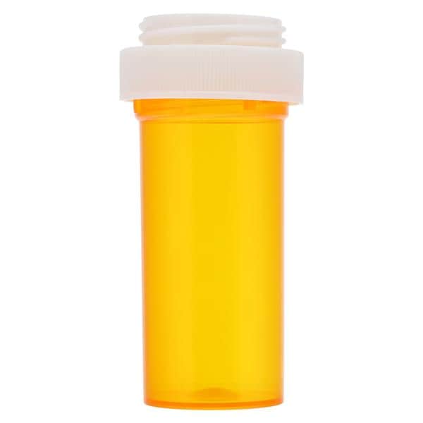 Medicine Vial Plastic 13 Dram Amber Reusable 275/Case
