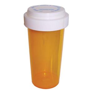 Medicine Vial Plastic 40 Dram Amber Reusable 130/Ca