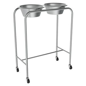 Stand Ring 14x28x34" H-Brace Silver Stainless Steel 2" Swivel Cas...