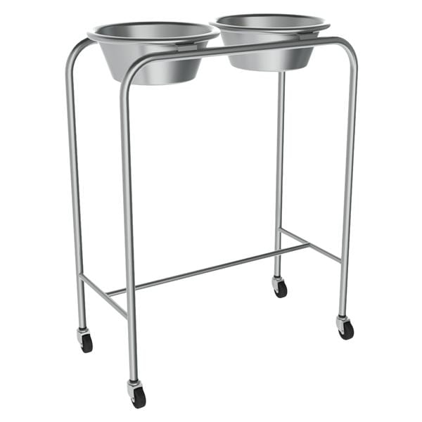 Stand Ring 14x28x34" H-Brace Silver Stainless Steel 2" Swivel Cas...