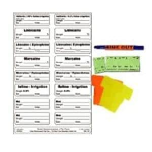 Medication Label Kit Supplies White/Black 9/16x1-7/8" Strl 50/Bx
