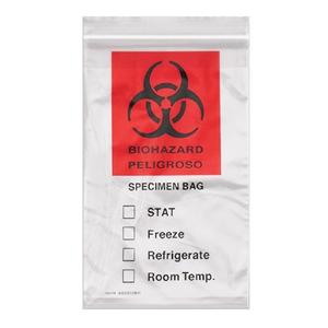 Econo-Zip Specimen Transport Bag 2mil 6x9" Red/Black Zipper Closu...