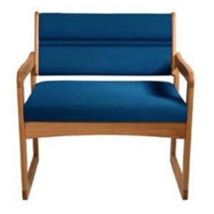Dakota Wave Valley Guest Chair Blue/Oak Medium Oak Finish 1000lb...