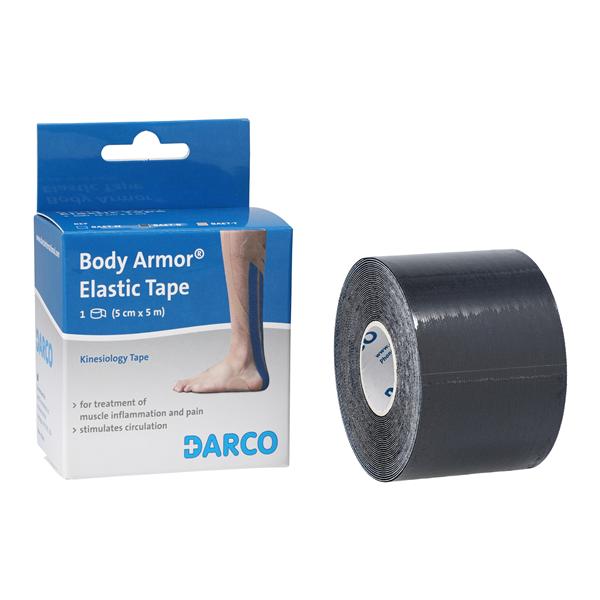 Body Armor Kinesiology Tape Elastic 2"x25yd Black Non-Sterile Eac...