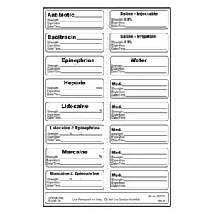 Medication Label Epinephrine mcg/ml White/Black 1/2x500" Sterile...