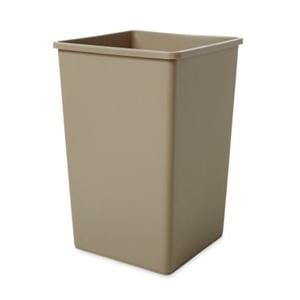 Can Trash Untouchable Resin 27.66x19-1/2" Square 35gal No Lid Bei...