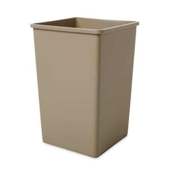 Can Trash Untouchable Resin 27.66x19-1/2" Square 35gal No Lid Bei...