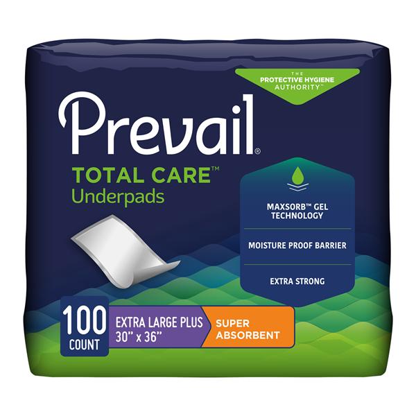 Prevail Total Care Incontinence Underpad Unisex 30x36" Large Poly...