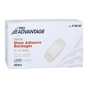 Pro-Advantage Strip Bandage Sheer 2x4" Tan Sterile 50x12/Case