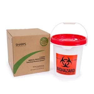 TakeAway Sharps Mailer System 5gal Red/White 13-1/4x13-1/4x16-1/4...