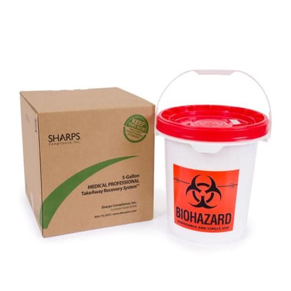 TakeAway Sharps Mailer System 5gal Red/White 13-1/4x13-1/4x16-1/4...