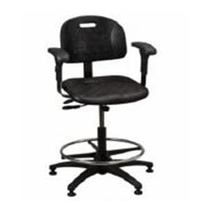 Task Series Lab Stool Polyurethane Black With Pneumatic Lift/Cont...