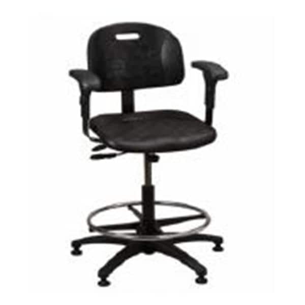 Task Series Lab Stool Polyurethane Black With Pneumatic Lift/Cont...