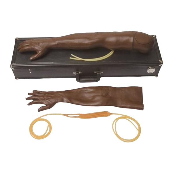Multi-Venous IV Arm Portable Training Simulator Kit Brown Male Ad...