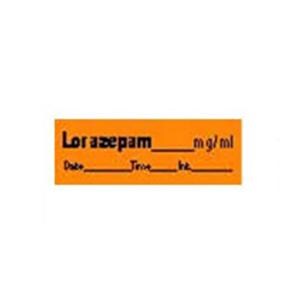 Label Lorazepan 1.5x0.5" Orange 500/Rl 500/Rl