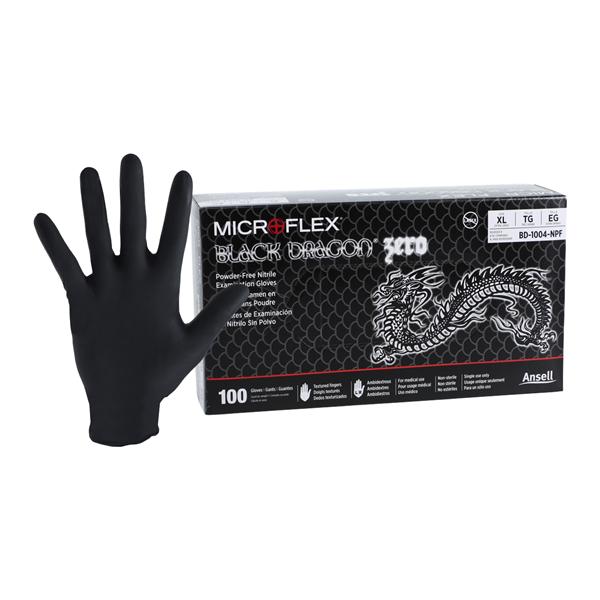 MICROFLEX Black Dragon Zero Nitrile Exam Gloves X-Large Standard Black NS