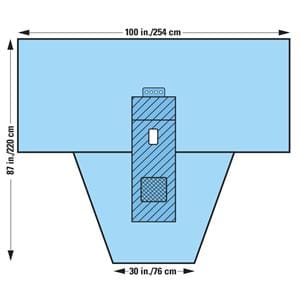 100x30x87" Non-Sterile Cystoscopy Drape Fenestrated