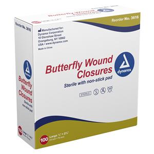 Wound Closure Plastic .5x2.75" White Sterile 2400/Case