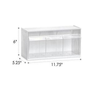 Tilt Bin Clear Polystyrene With 3 Removable Dividers 11-3/4" Ea