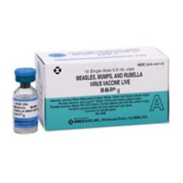 MMR II Measles Mumps Rubella Injectable 0.5mL Powder for Solution...