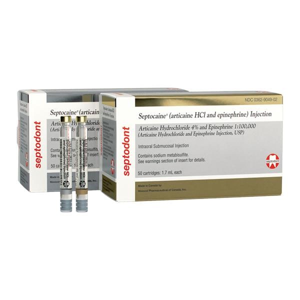 Septocaine Cartridge Barrel Cartridge Articaine HCl 4% Epinephrin...