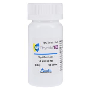 NP Thyroid Tablets 30mg Bottle 100/Bottle Each