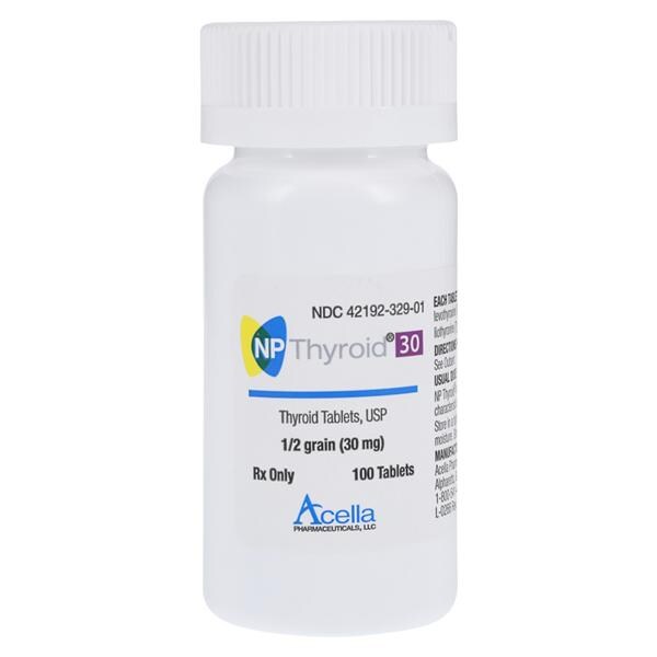 NP Thyroid Tablets 30mg Bottle 100/Bottle Each