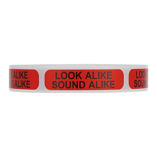 Label Look/Sound Alike Red/Black English 1-5/8x3/8" 1000/Pk