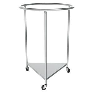 Hamper Linen Stainless Steel 25x35" Foot Operated Lid Silver