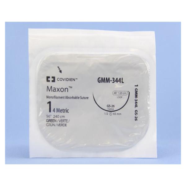 Maxon Suture 1 96" Polyglyconate Copolymer Monofilament GS-26 Green 12/Ca