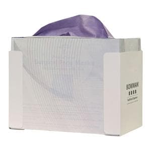 Face Mask Dispenser White Powder Coated Steel For Tie-On Masks Ea...
