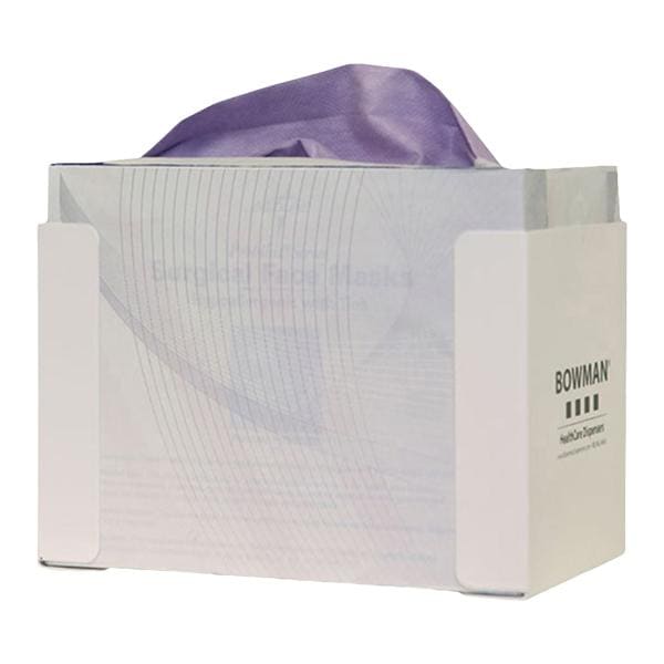 Face Mask Dispenser White Powder Coated Steel For Tie-On Masks Ea...
