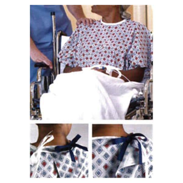 Patient Gown Adult Unisex Blue / Mauve Pacifica 55% Cotton / 45%...