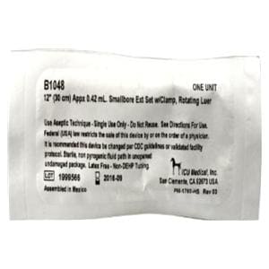 IV Extension Set Priming Volume 0.41mL 12" Rotating Adapter Clamp...